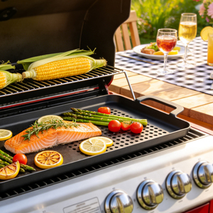 Plateau de cuisson multi-usages <span class=keywords><strong>pour</strong></span> barbecue, perforé, antiadhésif, avec deux poignées, <span class=keywords><strong>pour</strong></span> barbecue au charbon de bois ou au gaz en extérieur - Product Image 5