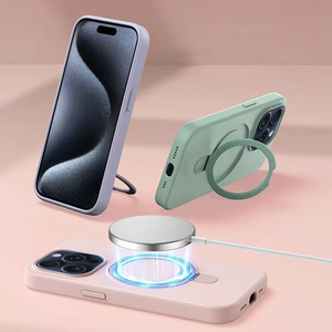 <span class=keywords><strong>Coque</strong></span> de téléphone portable en silicone liquide <span class=keywords><strong>coque</strong></span> anti-chute magnétique manchon de protection tout compris avec support magnétique invisible - Product Image 2