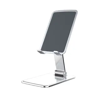 Alüminyum mobil telefon standı masaüstü tembel kişi taşınabilir katlanabilir tüm Metal düz destek Stand braketi parçaları