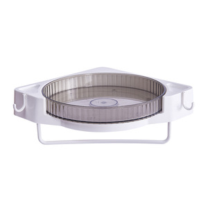 2025 nuevo organizador Lazy Susan giratorio de 360 grados, estante de almacenamiento para baño y cocina con ganchos de estante de esquina montados en la pared - Product Image 2