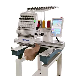 Kosteneffectieve Enkele Kop 12 15 Naalden Sokken Hoed Cap Platte Shirt Borduurmachine Geautomatiseerd Voor Beginners