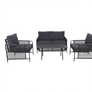 Ensemble <span class=keywords><strong>de</strong></span> meubles <span class=keywords><strong>de</strong></span> patio en rotin moderne, canapé d'extérieur léger en rotin avec table basse pour <span class=keywords><strong>petit</strong></span> balcon - Product Image 1