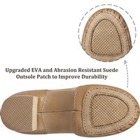 Chaussures de jazz unisexes pour enfants, dessus en cuir PU souple, à enfiler, semelle extérieure en daim et EVA résistante à l'abrasion