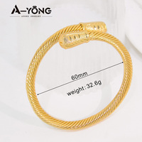 Gelang Spiral Kuningan Trendi Laris Manis Grosir Lapis Emas 18k untuk Wanita, Cocok untuk Dipakai Sehari-hari
