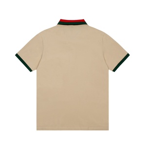 Polo décontracté slim vintage en coton kaki 100 % pour homme, collection été 2026 - Product Image 2