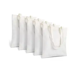 定制标志便携式大容量包素色白色空白棉帆布可重复使用女士手提包购物袋