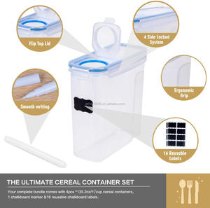 OEM NUEVO <span class=keywords><strong>Modular</strong></span> de plástico Contenedor de cereales Dispensador Hermético Cereal Keeper Contenedores de almacenamiento de alimentos secos - Product Image 4