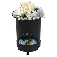 Boîte à fleurs en carton de luxe Emballage de rose en velours-Matériaux recyclés écologiques Laminage mat Impression de gaufrage Boîtes rigides