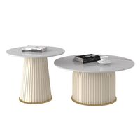 Ensemble de petite table basse ronde de Style nordique lumière luxe moderne créatif à la mode pour petits appartements en pierre