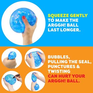 Pelota Antiestrés de Peluche con Purpurina Arggh para Adultos y Niños - Juguete Sensorial Blandito y Mediano para Aliviar el Estrés (Azul) - Product Image 6