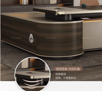 Bureau de Direction Luxueux 2024 avec Lumière LED, Table de Bureau Haut de Gamme pour Cadre et Manager, Forme en L