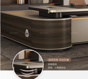 Bàn làm việc giám đốc sang trọng năm 2024 có đèn LED, bàn làm việc văn phòng cao cấp dành cho quản lý điều hành, bàn hình chữ L - Product Image 4