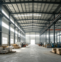 Structure en acier préfabriquée certifiée ASTM, à assemblage rapide, design moderne, pour entrepôt métallique de stockage