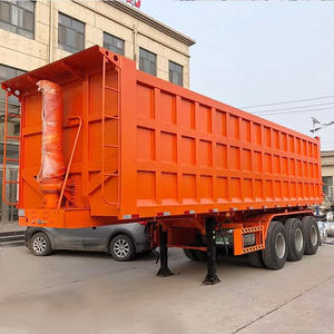 Remolque volquete H-star de China, 3 ejes, 34cbm, 45000kg, extremo trasero, semirremolque volquete, transporte, camión de arena, volquete, remolque de barco alto - Product Image 1