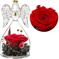 Figurine d'ange en rose éternelle - Réaliste à jamais |   Cadeaux d'anniversaire, de Noël, de la fête des mères, de la Saint-Valentin, d'anniversaire de mariage pour maman, grand-mère