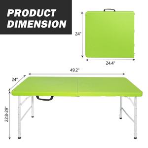 โต๊ะรับประทานอาหารพับได้แบบพกพา4/6/8ฟุตเก้าอี้โต๊ะรับประทานอาหารน้ำหนักเบาเหล็กพลาสติกสีส้มเฟอร์นิเจอร์กลางแจ้งกันน้ำทนทานวางซ้อนกันได้ - Product Image 3