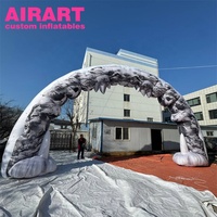 Arche gonflable géante personnalisée à motif gris, portail d'entrée gonflable pour la décoration d'événements sportifs, de courses et de parcs de jeux