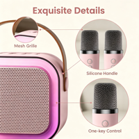 Microphone portable miniature K12 avec haut-parleur intégré pour karaoké sans fil – Idéal pour les fêtes