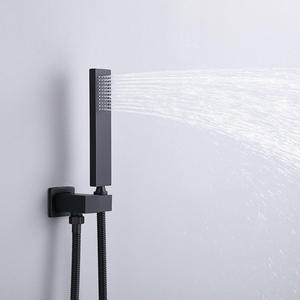 YITUO Modern Matte Black Brass Showerhead Set Wall-<b>Mounted</b> Rainfall Soft <b>Spray</b> Single Handle Hot/Cold Faucet System 5-Year - Product Image 6