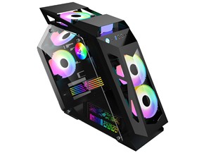 เคสคอมพิวเตอร์ Mid Tower M-ATX สำหรับเล่นเกม ดีไซน์แปลกตา ไฟ ARGB RGB <span class=keywords><strong>LED</strong></span> พร้อมกระจกนิรภัยด้านหน้า และพอร์ต USB - Product Image 6