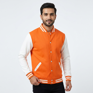 Veste universitaire de haute qualité en gros pour hommes, femmes et enfants, avec logo personnalisé et design uni de style Letterman - Product Image 1