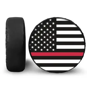 American Flag Spare Tire Cover for Jeep Wrangler Rv SUV Truck Travel Trailer 14",15",16",17",Waterproof and Dustproof Protection