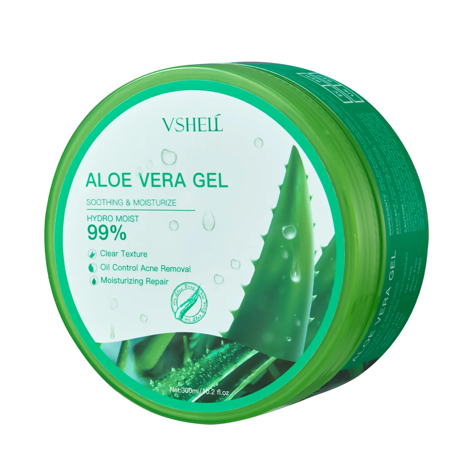 99% Gel d'aloe vera bio pur pour visage et corps cuir chevelu cheveux après le soulagement du soleil soins de la peau hydratant polyvalent Gel d'aloès apaisant