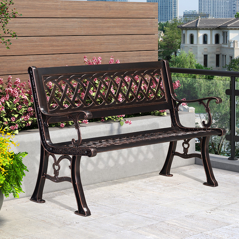 Banc de parc en fonte d'aluminium - 1,3 m