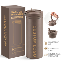 Bouteille d'eau isotherme pour enfants de 18 oz en acier inoxydable 304 sans BPA, avec logo personnalisé OEM, poignée dissimulée, couvercle à paille verrouillable