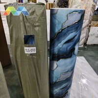 Revêtement mural ondulé gris doré MOI, 120 cm x 300 cm, décoration murale en marbre