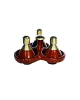 Tajine de sel marocain, mini ustensiles de cuisine faits à la main triple sel tajine argile cave à sel ventes en céramique salière artisanale vente en gros