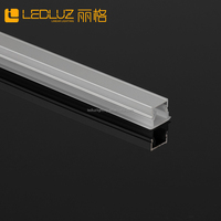 Profilé LED encastré en aluminium avec diffuseur PC pour éclairage de meuble et étagère, bande LED pour armoire