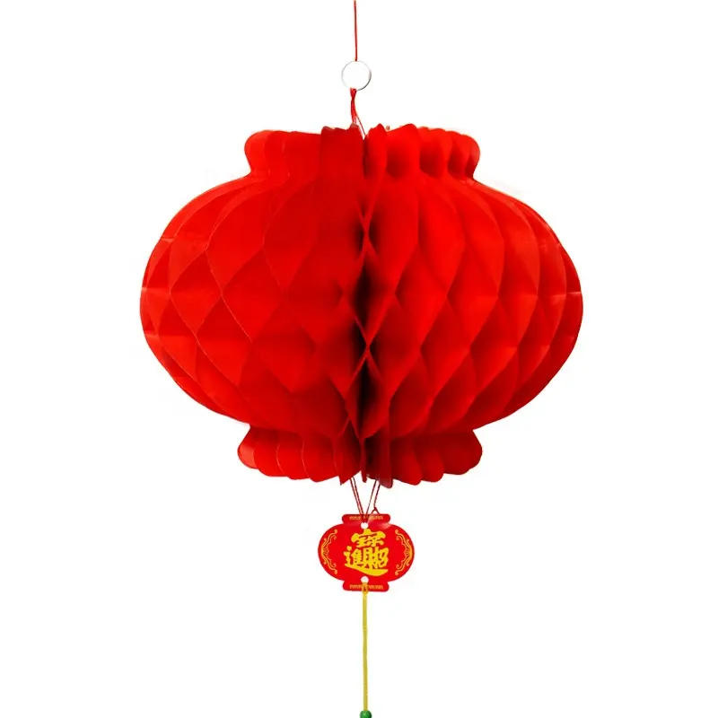 Decorazione della lanterna della lanterna della carta a olio pieghevole impermeabile celebrazione di apertura del capodanno cinese lunare primavera Festival lanterna rossa