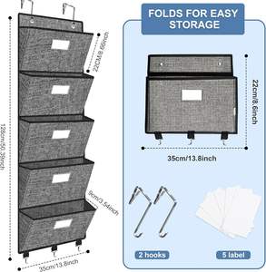 ชั้นวางของแขวนประตูแบบโมดูลาร์ แข็งแรง ทนทาน พับเก็บได้ ใช้สำหรับเก็บอุปกรณ์ในครัว รองเท้า ของใช้ในโรงรถ เครื่องประดับ เสื้อผ้า - Product Image 2