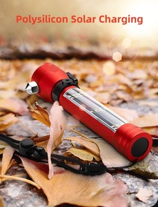 Linterna Táctica Recargable Solar USB con Alarma Magnética, Martillo para Ventanas, Cortador de Cinturón de Seguridad, Resistente al Agua, con Descuento - Product Image 4