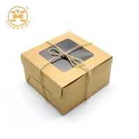 Petit emballage de pâte Friandise à pâtisserie Boîtes à beignets quotidiennes personnalisées 6X6X4 Mini à emporter Donut Mochi brun Boîte à gâteaux 1 douzaine