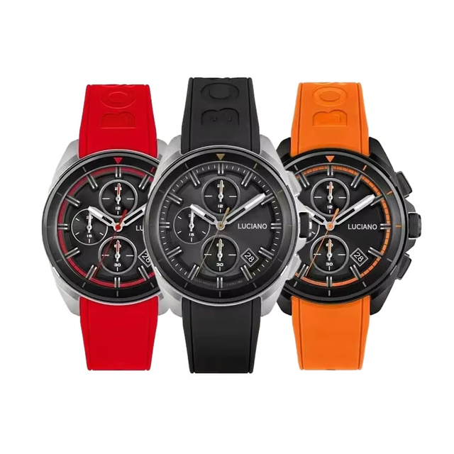 Hot Selling Original Order HB Men Watch Three Eyes Dial Chronograph Stainless Steel Fashion Quartz Watch 5BAR Water Resistant