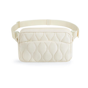 Water-Resistant Women's Lightweight Puffer Fabric Crossbody Waist Bag Multi-Pocket Organizer with Adjustable <b>Clip</b>-On Strap - Product Image 1