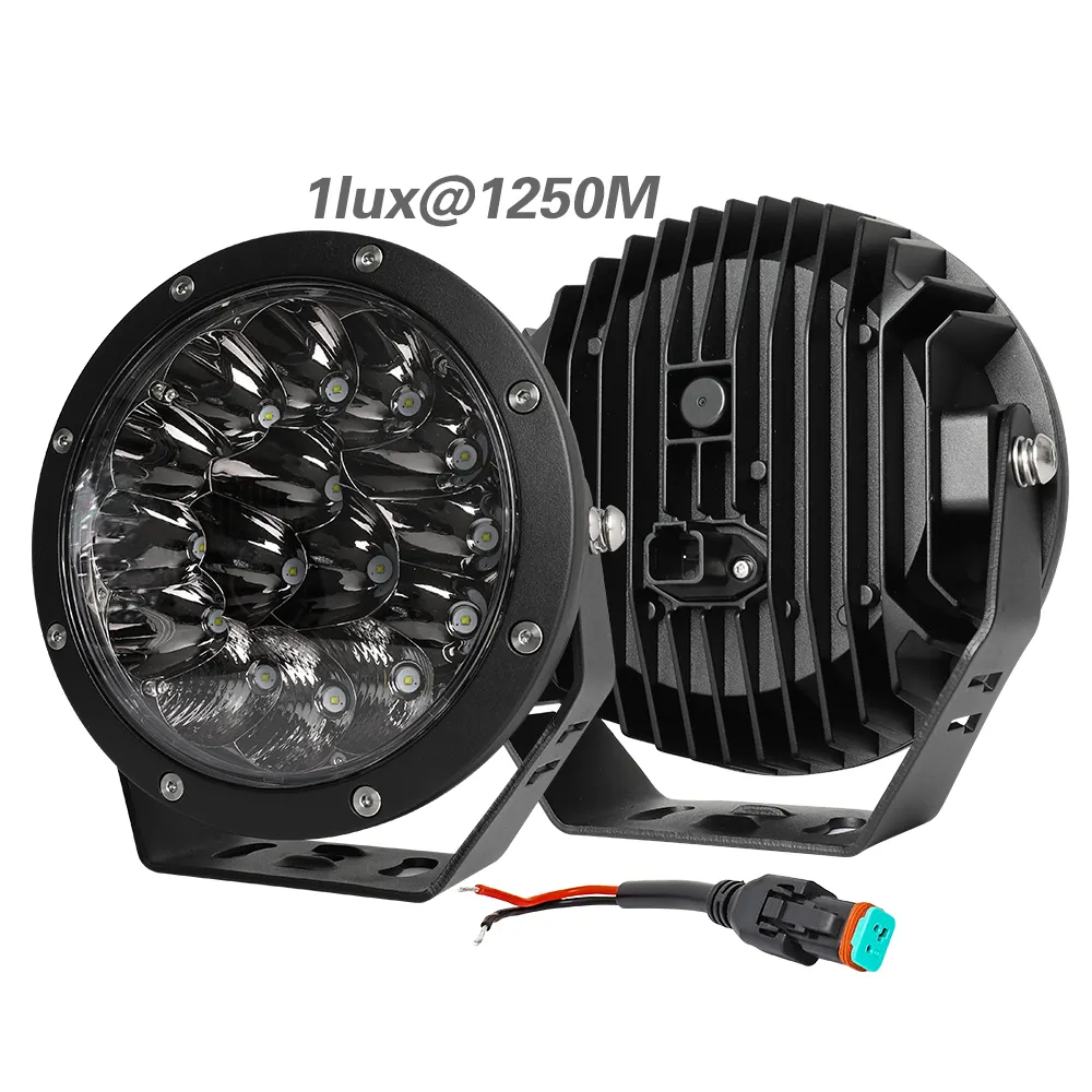 High Power 1250M E-Marked Bumper Car Spot Light 7inch Led, Sliver Round Truck Offroad 4WD 7 inch Car Led Spotlights 4x4