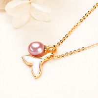 Collier pendentif cerf en perle d'eau douce HECATE, chaîne à maillons en laiton plaqué or 18 carats, bijou en forme de riz, cadeau pour fête