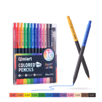 Ensemble de crayons de couleur mécaniques professionnels, 12/24 couleurs de base, crayons de couleur automatiques lisses, fournitures d'art pour étudiants et écoles, modèle