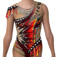 Offre Spéciale moderne élégant gymnastique rythmique Performance porter personnalisé Polyester Unitard justaucorps sublimé scène compétition