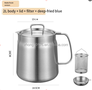 Contenitore per Olio <span class=keywords><strong>in</strong></span> Acciaio Inox 304 - Uso Domestico, Grado Alimentare, con Filtro - Per Friggitrice - Product Image 3