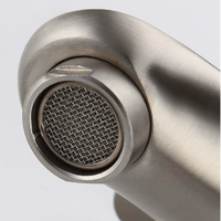 Robinet de lavabo en acier inoxydable chromé, haut, pour lavabo à poser, monotrou, eau chaude et froide, pour salle de bain