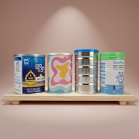 Boîtes en étain rondes personnalisées pour aliments, boîtes en étain pour lait en poudre, adaptées à l'emballage métallique de poudre de poulet et autres produits