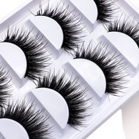 Faux cils complets faits à la main, double couche, épais, noirs, en fibres synthétiques, style dense, tiges rigides, pose en 3 secondes