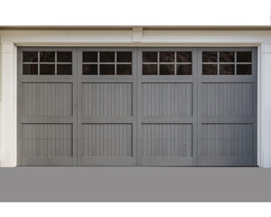 2025 <span class=keywords><strong>bois</strong></span> de teck 16x7 à la mode <span class=keywords><strong>Double</strong></span> porte de <span class=keywords><strong>Garage</strong></span> en <span class=keywords><strong>bois</strong></span> massif isolé fenêtre en verre à rabat fini pour l'extérieur - Product Image 1