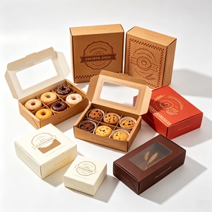 Wholesale Custom Printed Donut <b>Takeaway</b> Boxes Eco Friendly Food Grade Paper Donut <b>Container</b> Packaging For Donut Muffin Pastry - Product Image 6