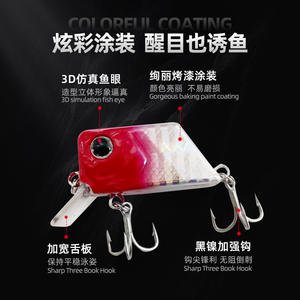 Señuelo Cúbico Rock Cubic <span class=keywords><strong>de</strong></span> 45 mm/7,5 g, Micro Señuelo Flotante en Forma <span class=keywords><strong>de</strong></span> <span class=keywords><strong>Cubo</strong></span>, Mini Señuelo Artificial <span class=keywords><strong>de</strong></span> Plástico Duro para Lanzamiento Largo con Anzuelos - Product Image 4