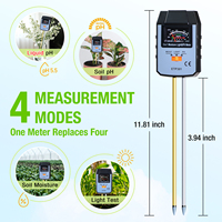 ALLOSUN Testeur de sol 3 en 1 : pH, humidité et luminosité, photomètre, outils de jardinage, outils de jardinage en plein air